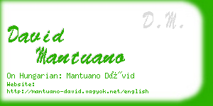 david mantuano business card